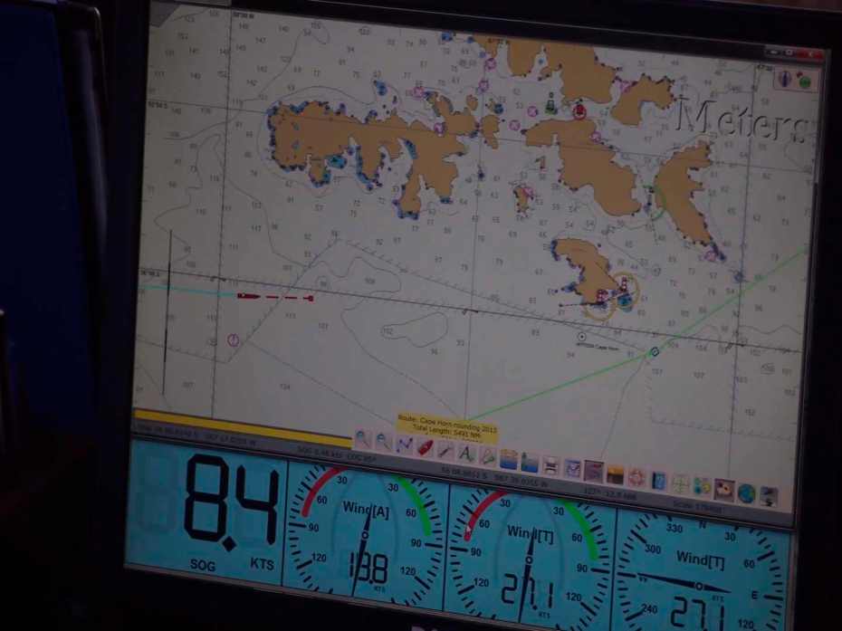 The ship's GIS shows Europa approaching Cape Horn