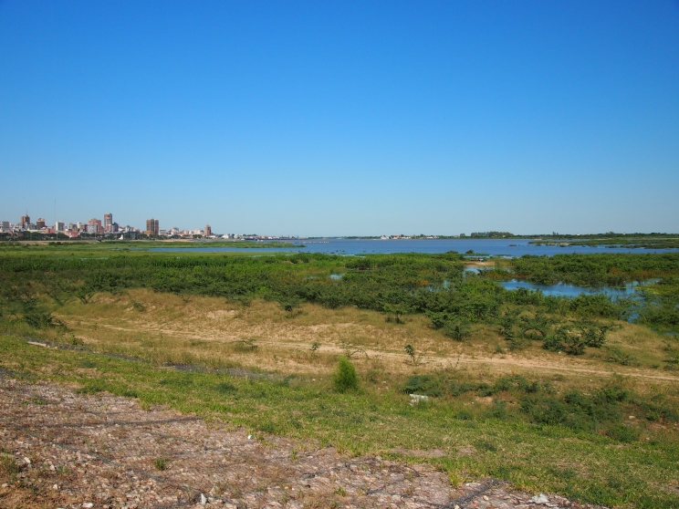 Dengue fever lurks in Paraguay (Central Asuncion and the edge of the new Coastal Avenue built over the swampy foreshores of the lagoon that splits off from the Paraguay River)